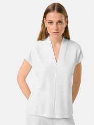 Gerry Weber Koszulka w kolorze białym rozmiar: 48. Białe bluzki damskie Gerry Weber, bez wzorów, bez kołnierzyka, bez ramiączek. Za 118.56 zł.