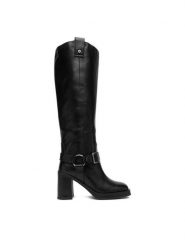 G-Star Raw Kozaki EO-AYSEGUL-121790 Czarny. Czarne kozaki damskie G-Star Raw, ze skóry, bez obcasa, na słupku, bez zapięcia. Za 749.99 zł.