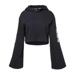 Bluza Damska Pirumo Flared Crop Z Kapturem. Czarne bluzy damskie IGUANA, s, bez wzorów, z bawełny, z kapturem. Za 313.90 zł.