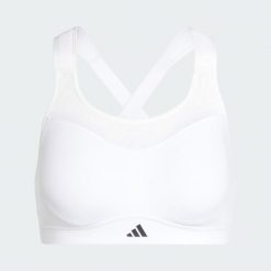 Biustonosz TLRD Impact Training High-Support. Białe biustonosze sportowe damskie Adidas, bez wzorów, z materiału. Za 279.00 zł.