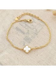 Miu Silver Pozłacana bransoletka z masą perłową rozmiar: onesize. Białe bransoletki damskie Miu Silver, pozłacane. Za 69.99 zł.