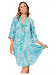 Aller Simplement Sukienka w kolorze turkusowym rozmiar: 34/36. Niebieskie sukienki damskie Aller Simplement, bez wzorów, bez ramiączek. Za 43.99 zł.