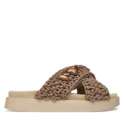 Klapki Inuikii. Brązowe klapki damskie Inuikii, bez wzorów, bez obcasa, bez zapięcia. Za 899.99 zł.