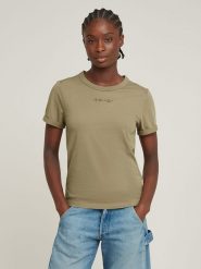 G-Star Koszulka w kolorze khaki rozmiar: S. Brązowe koszulki damskie G-Star, s, bez wzorów, z bawełny, bez kołnierzyka, bez ramiączek. Za 61.17 zł.