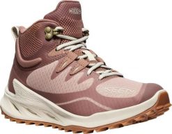 KEEN Zionic Mid WP W damskie buty trekkingowe warm taupe/birch. Brązowe obuwie trekkingowe damskie 909, z meshu, bez zapięcia. Za 597.99 zł.