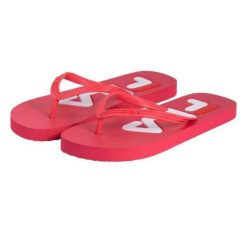 Japonki Damskie Troy. Czerwone klapki damskie Fila, bez wzorów, z materiału, bez obcasa, na obcasie, bez zapięcia. Za 31.90 zł.