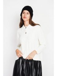 ASSUILI Sweter w kolorze białym rozmiar: 40. Białe swetry klasyczne damskie Assuili, ze splotem, bez kołnierzyka. Za 113.99 zł.