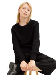 Tom Tailor Sweter w kolorze czarnym rozmiar: L. Czarne swetry klasyczne damskie Tom Tailor, l, ze splotem, bez kołnierzyka. Za 78.84 zł.