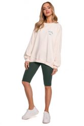 Bawełniane Legginsy Typu Kolarki - Zielone. Zielone legginsy damskie MOE, l, bez wzorów, z bawełny. Za 129.90 zł.