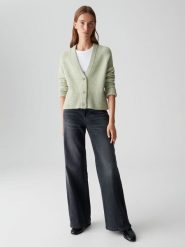 OPUS Kardigan "Dassi" w kolorze jasnozielonym rozmiar: 40. Zielone kardigany damskie Opus, bez wzorów, z wełny. Za 117.99 zł.