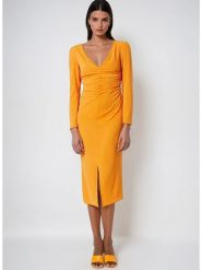 Monki Sukienka w kolorze pomarańczowym rozmiar: 36. Pomarańczowe sukienki damskie Monki, bez wzorów, bez ramiączek. Za 43.99 zł.