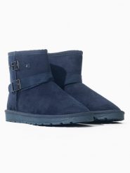ISLAND BOOT Botki zimowe "Belga" w kolorze niebieskim rozmiar: 36. Niebieskie botki damskie Island Boot, na zimę, bez obcasa, bez zapięcia. Za 118.56 zł.