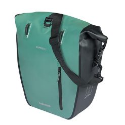 Pojedyncza torba rowerowa Rivo M MIK Hooks, srebrno-zielona. Czarne torby na laptopa BASIL, bez wzorów, z materiału. Za 318.00 zł.