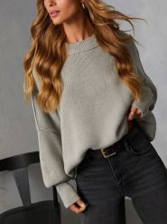 Milan Kiss Sweter w kolorze szarym rozmiar: M. Szare swetry klasyczne damskie Milan Kiss, m, bez kołnierzyka. Za 178.79 zł.