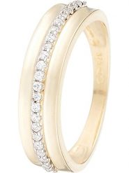 OR ÉCLAT Złoty pierścionek "Lovers" z cyrkoniami rozmiar: 58. Żółte pierścionki damskie Or Éclat, z cyrkonią, złote. Za 804.99 zł.