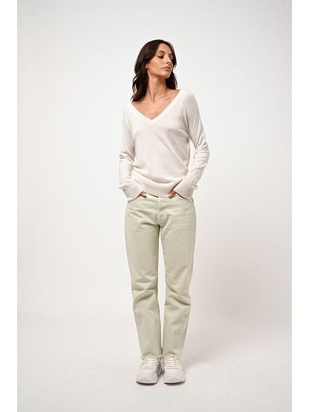 AUTHENTIC CASHMERE Kaszmirowy sweter "Giusalet" w kolorze kremowym rozmiar: L. Brązowe swetry klasyczne damskie AUTHENTIC CASHMERE, l, z kaszmiru, bez kołnierzyka. Za 347.99 zł.