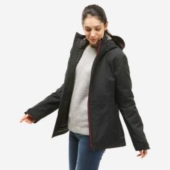 Kurtka turystyczna damska zimowa Forclaz SH500 mountain -10°C 3w1 wodoodporna. Brązowe kurtki damskie FORCLAZ, na zimę, m, bez wzorów, bez kaptura. Za 499.99 zł.