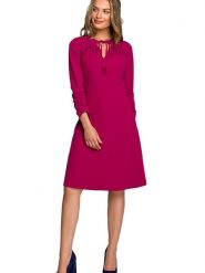 Stylove Sukienka w kolorze różowym rozmiar: XL. Różowe sukienki damskie Stylove, bez wzorów, bez ramiączek. Za 190.18 zł.