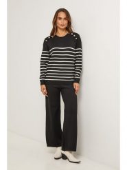 Soft Cashmere Sweter w kolorze czarno-białym rozmiar: 40/42. Czarne swetry klasyczne damskie Soft Cashmere, bez kołnierzyka. Za 195.99 zł.