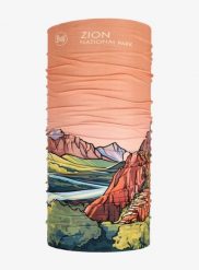 Chusta wielofunkcyjna Buff Coolnet UV National Parks - zion. Brązowe chusty damskie Buff, na lato, bez wzorów, z elastanu. Za 84.99 zł.