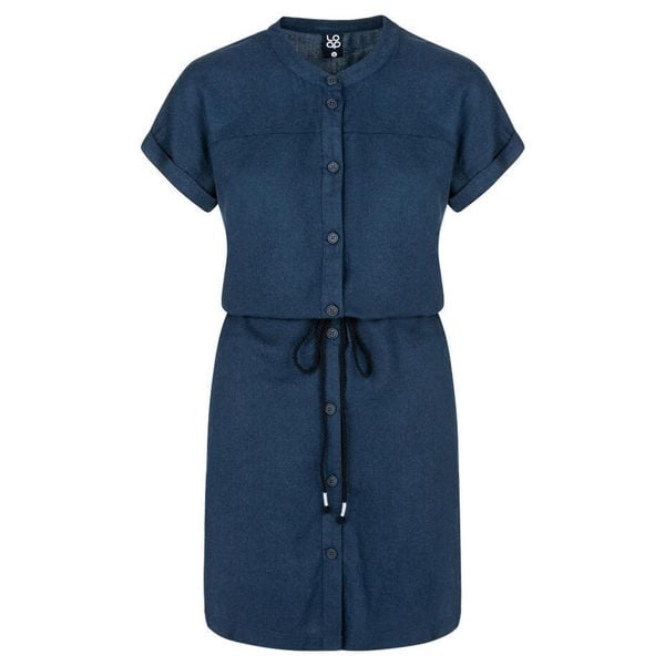 Sukienka damska LOAP Nella niebieska M. Niebieskie sukienki damskie Lolë, bez wzorów, klasyczne, bez ramiączek. Za 195.99 zł.