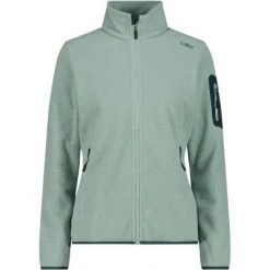 Kurtka Damska CMP Knit-Tech Fleece 100% Poliester – 09EU JADE-TREK GREEN. Zielone kurtki damskie CMP, s, bez wzorów, z materiału, bez kaptura. Za 301.00 zł.