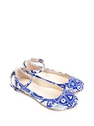 Goby Baleriny w kolorze biało-niebieskim ze wzorem rozmiar: 37. Białe balerinki damskie Goby, bez wzorów, z materiału. Za 165.99 zł.