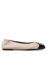 Tory Burch Baleriny Claire Cap Toe 148336 Beżowy. Brązowe balerinki damskie Tory Burch, bez wzorów, ze skóry. Za 1,379.00 zł.