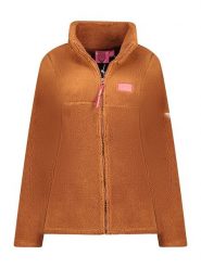 Geographical Norway Kurtka polarowa "Udolce" w kolorze jasnobrązowym rozmiar: XL. Brązowe kurtki damskie Geographical Norway, xl, bez wzorów, z polaru, bez kaptura. Za 105.38 zł.