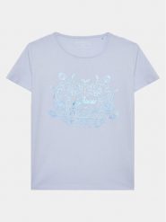 Guess T-Shirt J3GI20 K6YW1 Niebieski Regular Fit. Niebieskie koszulki i t-shirty dziewczęce Guess, z aplikacjami, z bawełny, bez kołnierzyka, bez ramiączek. Za 99.99 zł.