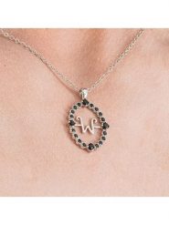 CHAKS Naszyjnik w kolorze srebrno-czarnym rozmiar: onesize. Czarne naszyjniki damskie CHAKS, sztuczne. Za 30.99 zł.