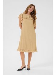 CULTURE Sukienka w kolorze beżowym rozmiar: M. Brązowe sukienki damskie Culture, bez wzorów, bez ramiączek. Za 173.99 zł.