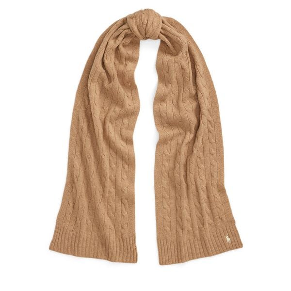 Szalik Polo Ralph Lauren. Brązowe szaliki damskie Polo Ralph Lauren, bez wzorów. Za 489.99 zł.