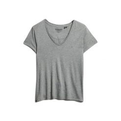 Bluzka T-shirt z haftem dla kobiet Superdry Studios. Szare bluzki damskie Superdry, bez wzorów, bez kołnierzyka, bez ramiączek. Za 124.60 zł.
