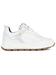 Geox Skórzane sneakersy "Spherica 4X4 B Abx" w kolorze biało-srebrnym rozmiar: 39. Białe obuwie sportowe damskie Geox, z materiału, bez zapięcia. Za 412.88 zł.