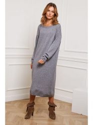 Joséfine Sukienka dzianinowa "Estudiente" w kolorze szarym rozmiar: S. Szare sukienki damskie Joséfine, bez wzorów, z dzianiny, bez ramiączek. Za 173.99 zł.