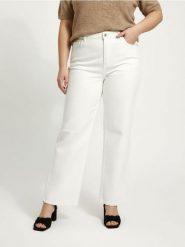 Jeansy wide leg z efektem sprania Plus size - biały. Białe jeansy damskie Sinsay, plus size. Za 79.99 zł.
