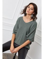 Joséfine Sweter "Dalor" w kolorze khaki rozmiar: M. Brązowe swetry klasyczne damskie Joséfine, m, z kaszmiru, bez kołnierzyka. Za 180.95 zł.