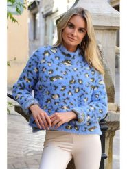 Bleu d'Azur Sweter "Ada" w kolorze niebieskim rozmiar: 36/38. Niebieskie swetry klasyczne damskie Bleu d'Azur, bez kołnierzyka. Za 100.99 zł.