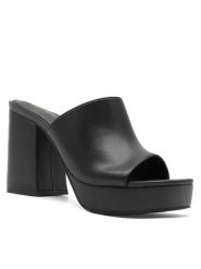 DeeZee Klapki KL-KK5606-1 Czarny. Czarne klapki damskie DeeZee, bez wzorów, ze skóry, bez obcasa, bez zapięcia. Za 159.99 zł.