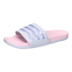 Klapki damskie adidas Adilette Comfort. Białe klapki damskie Adidas, bez wzorów, z materiału, bez obcasa, bez zapięcia. Za 156.50 zł.