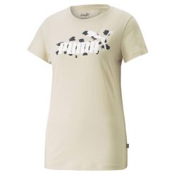 Koszulka treningowa damska Puma Ess Animal. Białe bluzki damskie Puma, s, bez wzorów, bez kołnierzyka, bez ramiączek. Za 218.00 zł.
