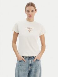 Guess T-Shirt V4YI21 KCDH1 Écru Regular Fit. T-shirty damskie Guess, xl, z aplikacjami, z bawełny, bez kołnierzyka. Za 159.99 zł.