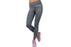 Leginsy fitness damskie Leggins PUSHUP-GREY. Szare legginsy sportowe damskie Gym Hero, s, bez wzorów, z elastanu, na fitness i siłownię. Za 99.99 zł.