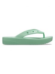 Crocs Japonki "Classic Platform" w kolorze zielonym rozmiar: 38/39. Zielone klapki damskie Crocs, bez wzorów, z otwartym noskiem, bez obcasa, na platformie, bez zapięcia. Za 140.53 zł.