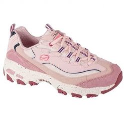 Buty sportowe Sneakersy damskie Skechers D'Lites - Bold Views. Czerwone obuwie sportowe casual damskie Skechers, ze skóry, bez zapięcia. Za 406.00 zł.