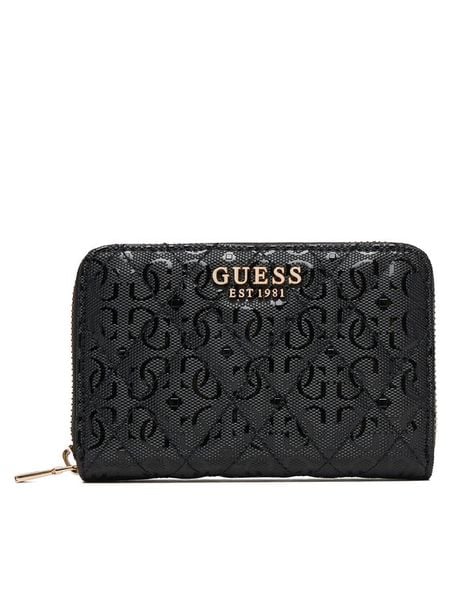 Guess Portfel Isemay Slg SWGG96 28140 Czarny. Czarne portfele damskie Guess, z aplikacjami, ze skóry. Za 269.99 zł.