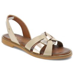 Beżowe Sandały Armodo Modne Buty Damskie. Brązowe sandały damskie Armodo, bez wzorów, bez obcasa, na obcasie, bez zapięcia. Za 289.00 zł.