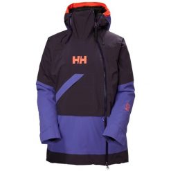 Damska kurtka narciarska Helly Hansen Powchaser Asym. Czarne kurtki damskie Helly Hansen, bez wzorów, bez kaptura. W wyprzedaży za 861.50 zł.