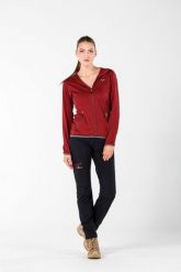 Damska bluza rozpinana z kapturem 100% Merino - Marin/Woolona. Niebieskie bluzy damskie WOOLONA, l, bez wzorów, z materiału, z kapturem. Za 540.00 zł.